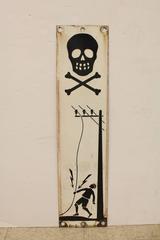 Vintage French Enamel Electrical Safety Sign