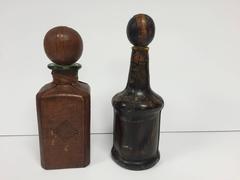 Collection of Vintage Leather Bottles