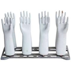 Vintage Industrial Glove Molds on the Stand