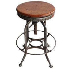 1930s American Industrial Toledo Swivel Stool