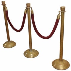 Antique American Theatre Brass Stanchions