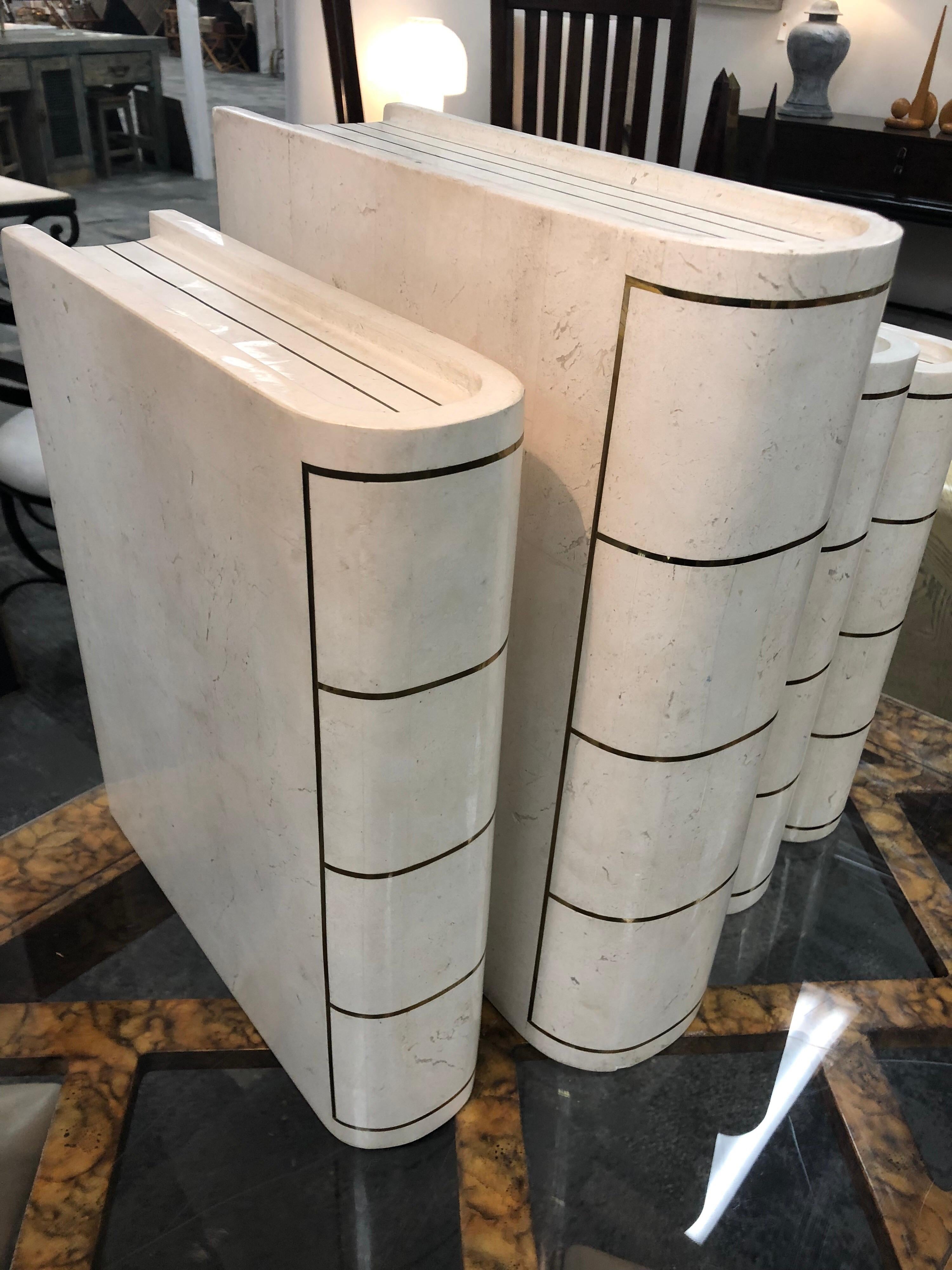 Oversized Modern Italian Tessellated Books by Maitland Smith In Good Condition In Chicago, IL