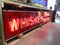 Vintage Neon and Porcelain Whiskey Sign