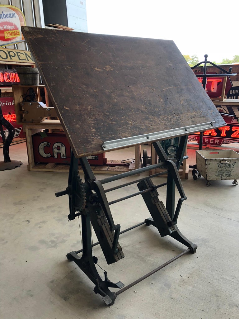 Antique Drafting Table by Jerome W. Hurych, New York For Sale at 1stDibs