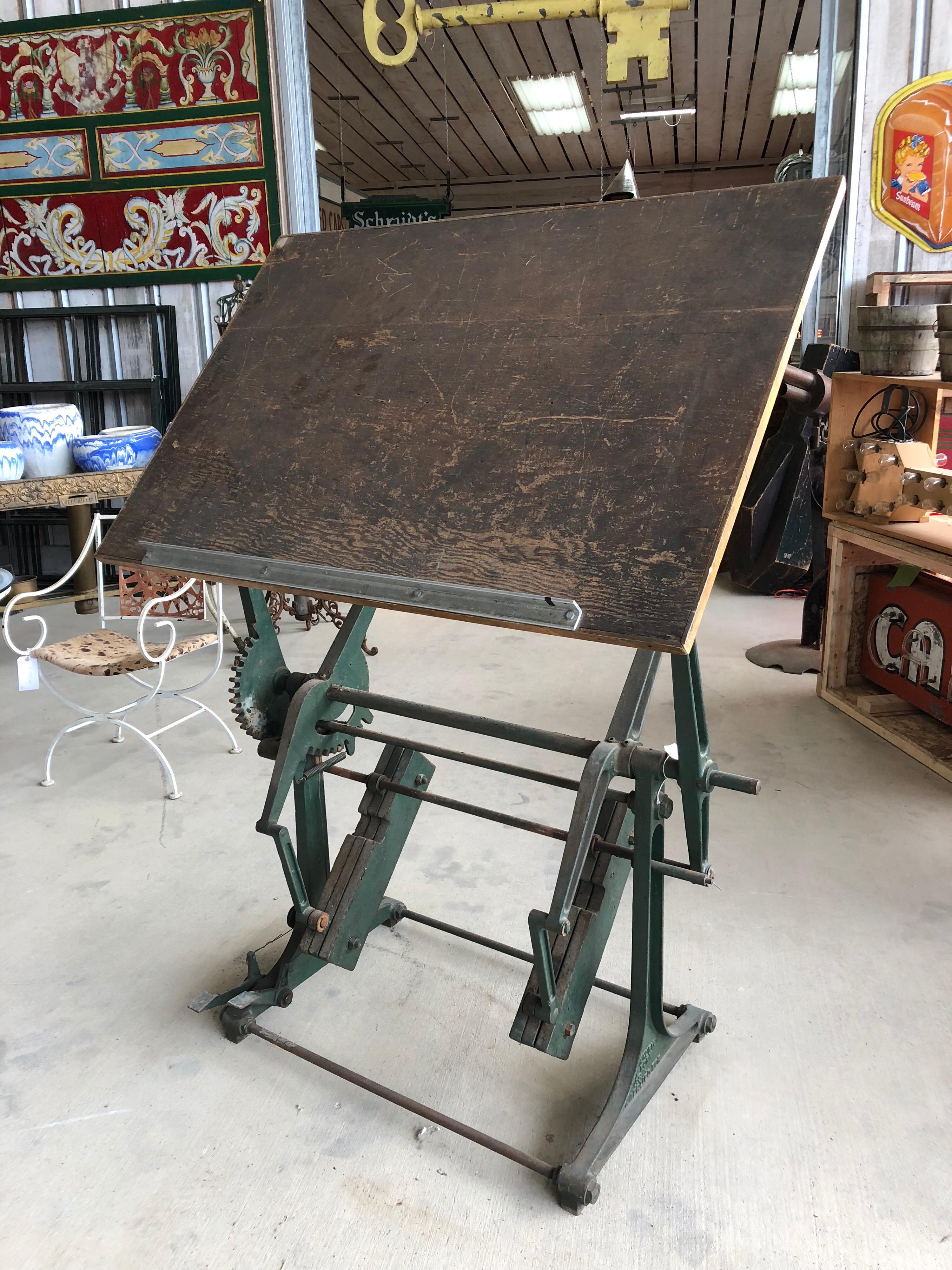 20th Century Antique Drafting Table by Jerome W. Hurych, New York For Sale