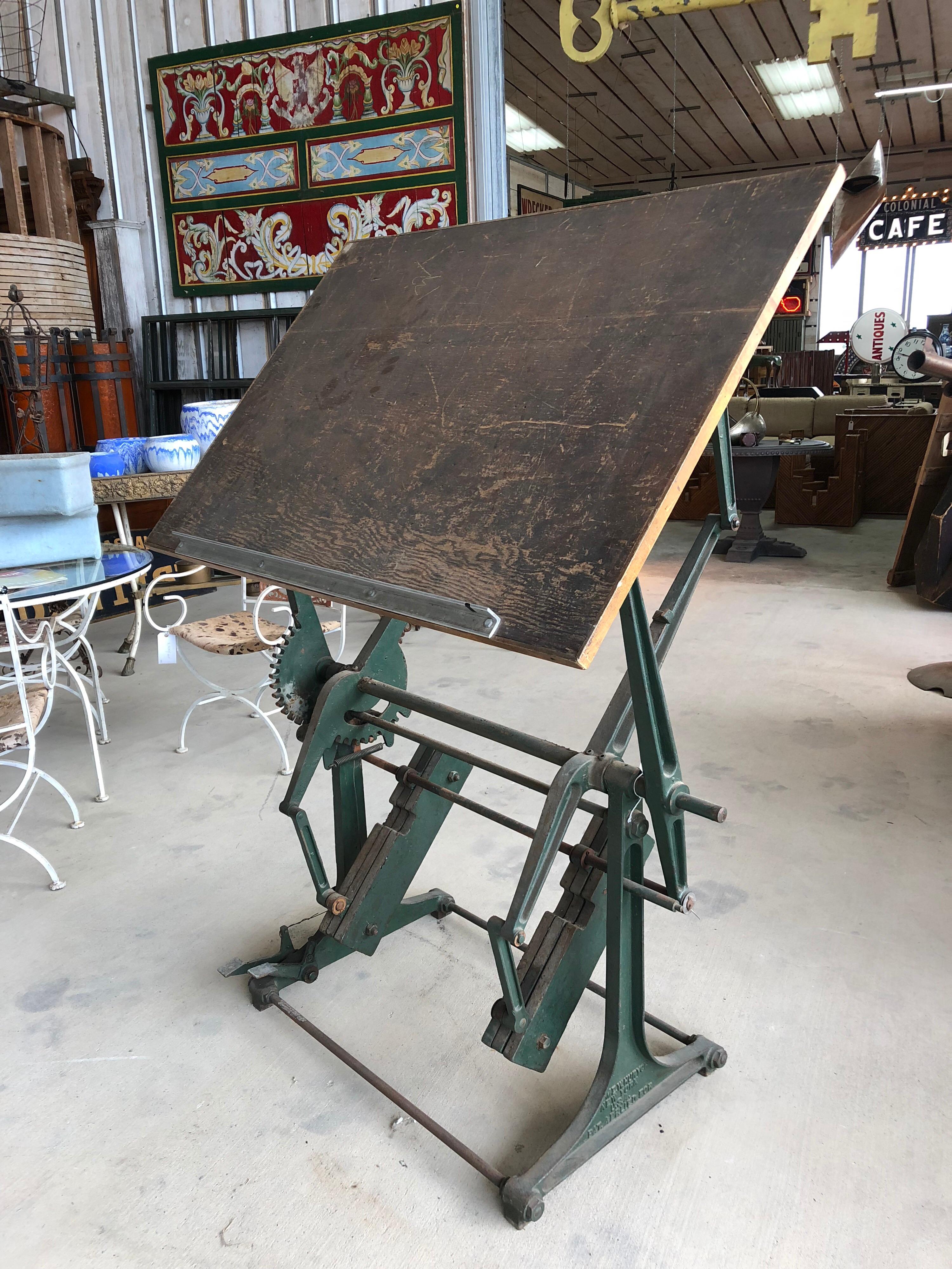 Antique Drafting Table by Jerome W. Hurych, New York For Sale 2