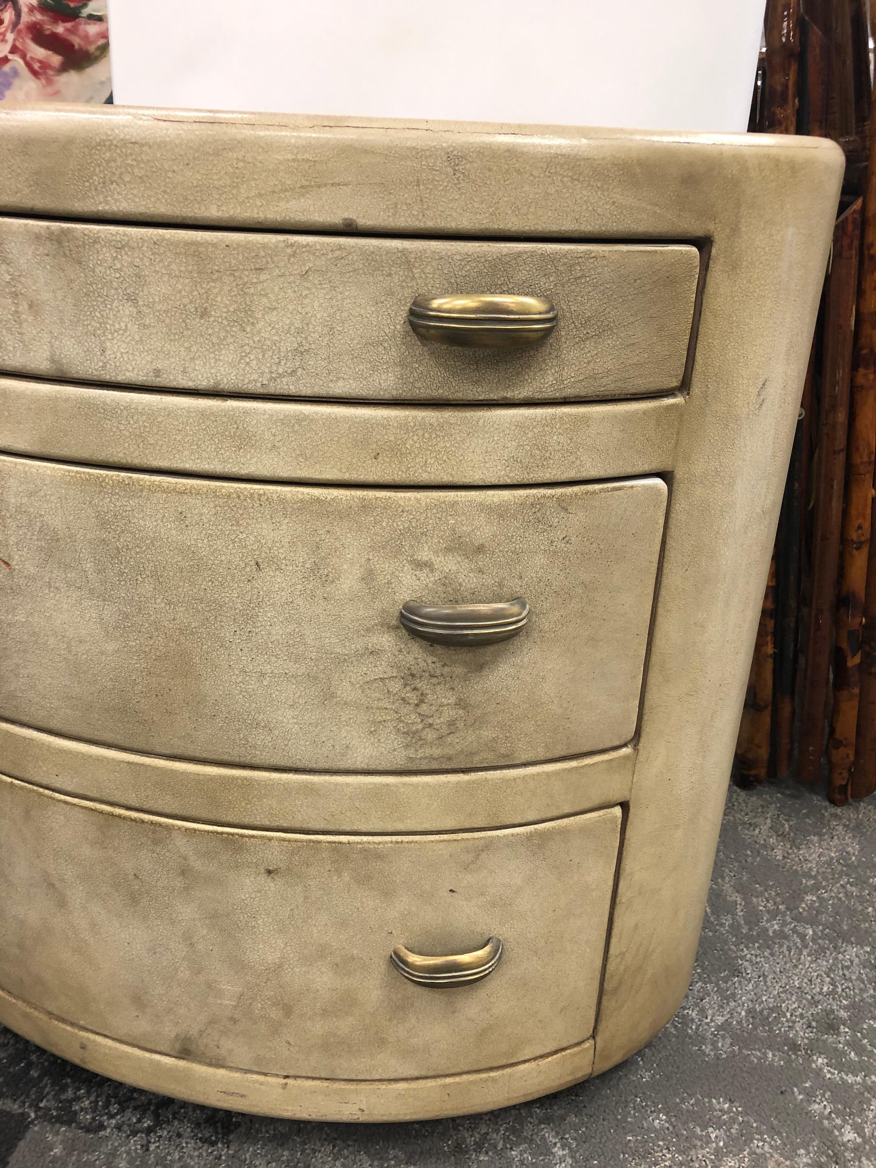Midcentury Italian Leather Dresser In Good Condition In Chicago, IL