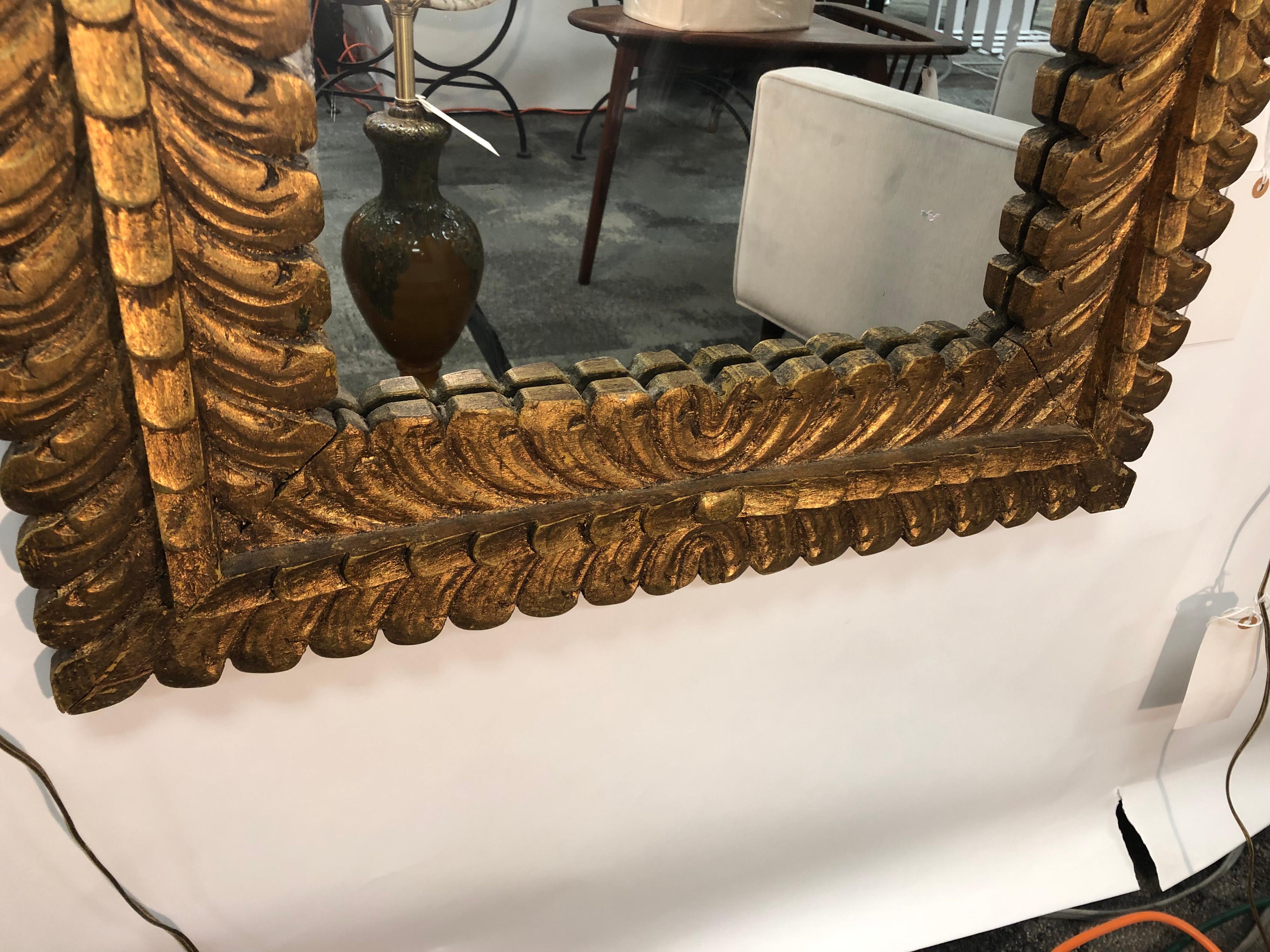 Mid-Century Modern Midcentury Spanish Gold Leaf Mirror For Sale