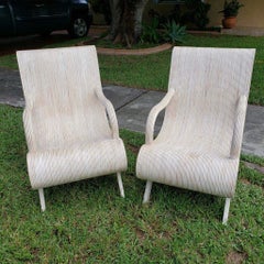 Modern Pencil Reed Lounge Chairs