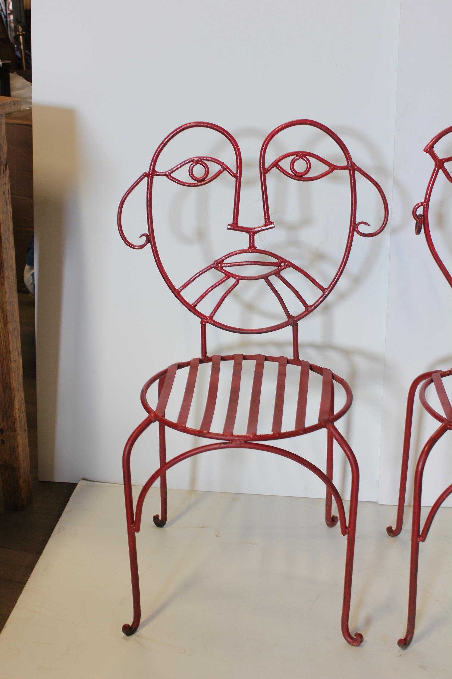 Mid-Century Modern Midcentury Accent Wrought Iron Chairs