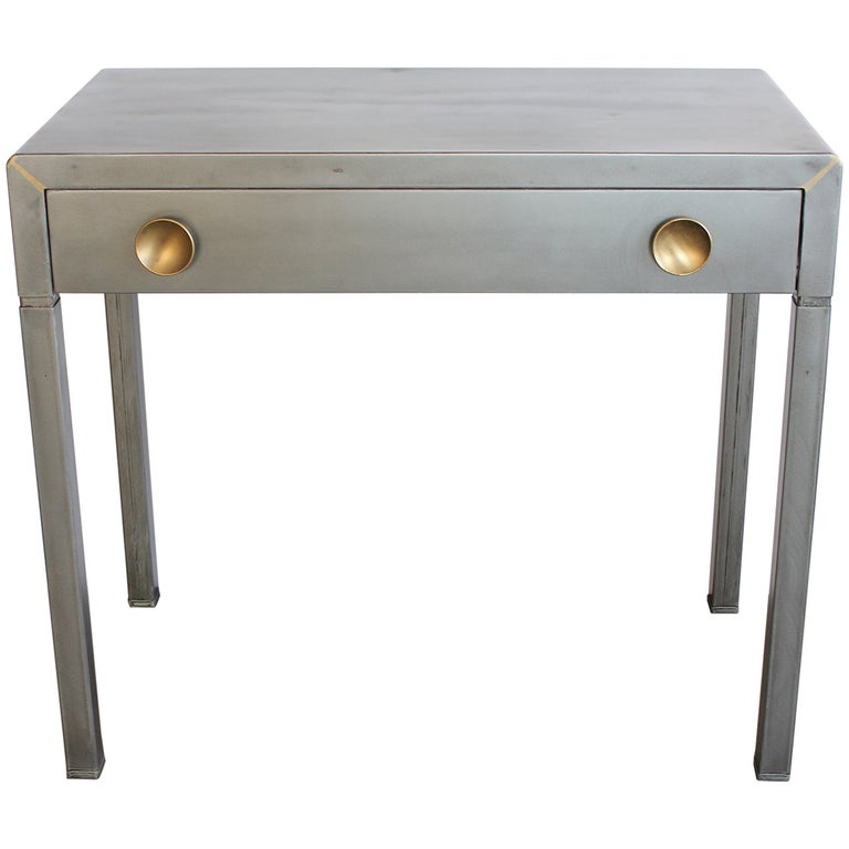 Stylish 1920s Industrial Metal Desk By Norman Bel Geddes For Sale