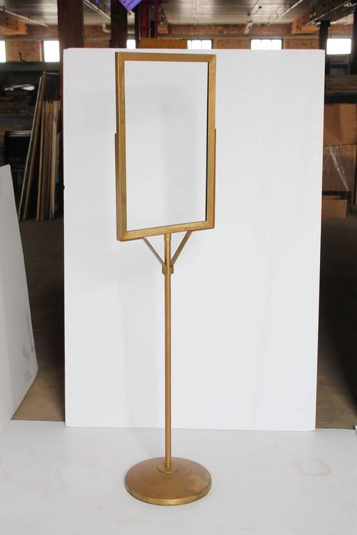 1930s Department Store Free Standing Metal Sign Stand For Sale at 1stdibs