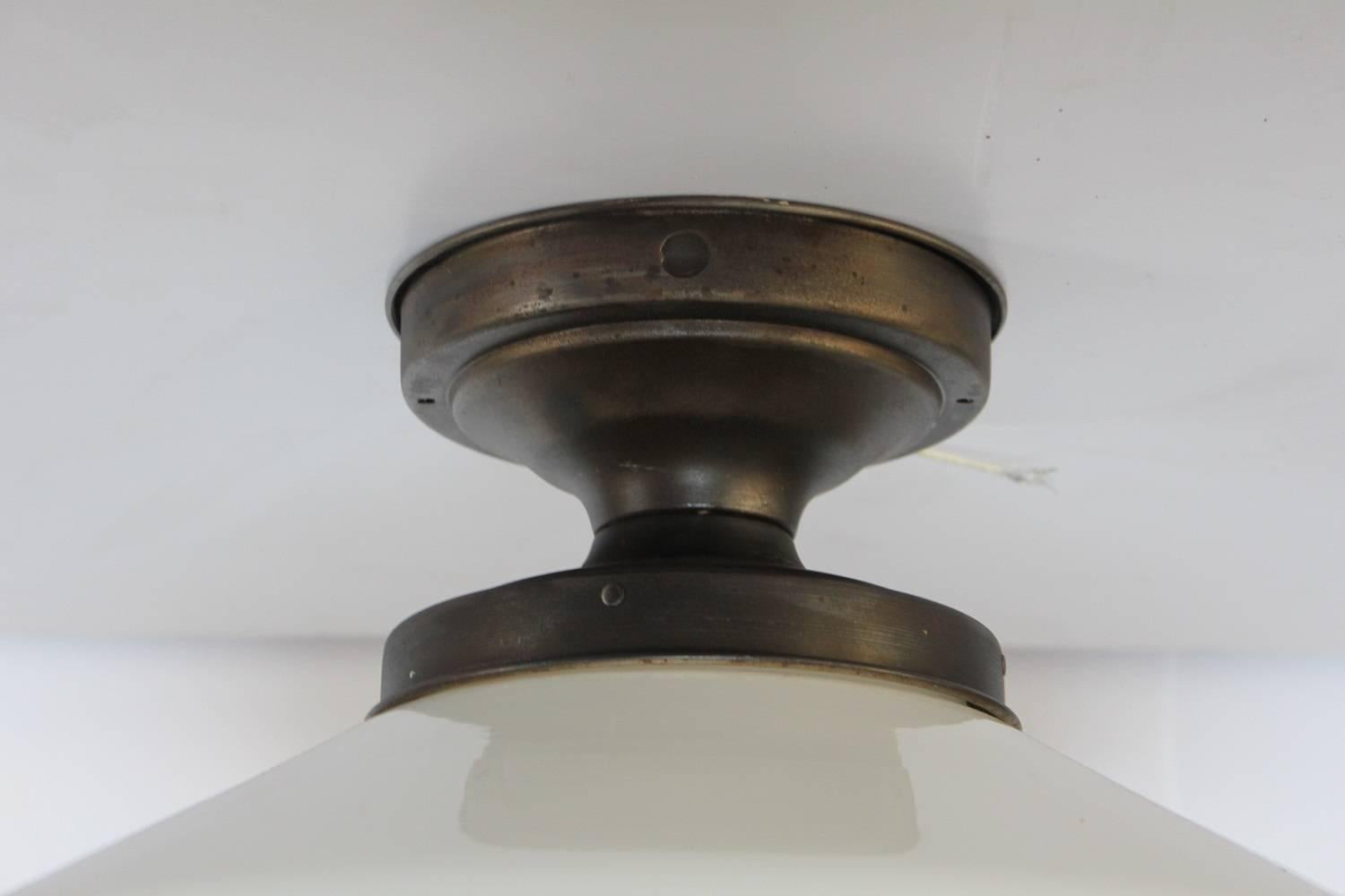 Large vintage school house ceiling light.