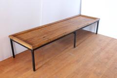Mid Century Bamboo & Iron Coffee Table