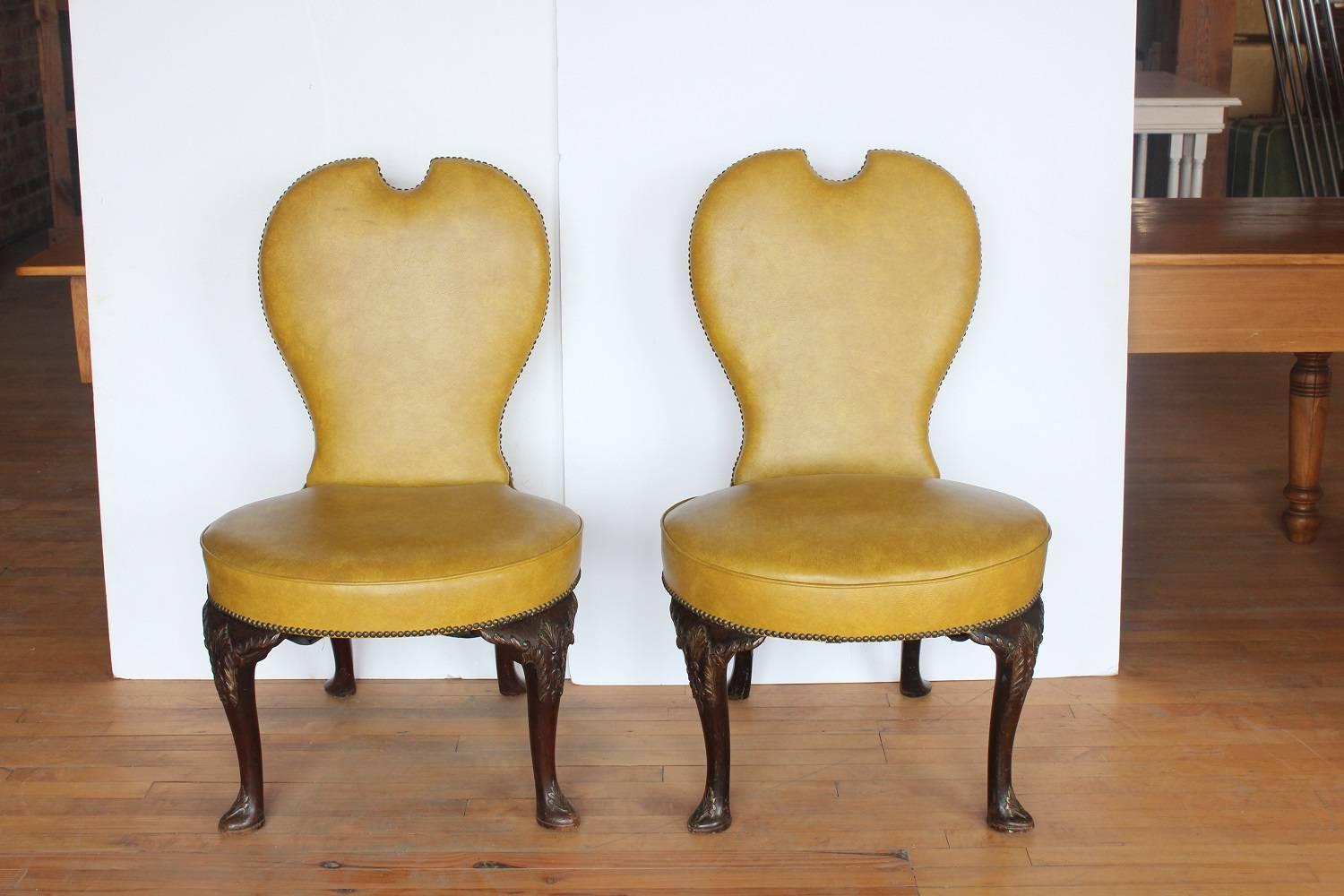 Stylish pair of early 20th century American library chairs.