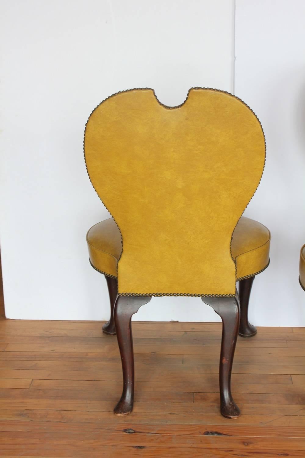 Upholstery Stylish Pair of Early 20th Century American Library Chairs For Sale