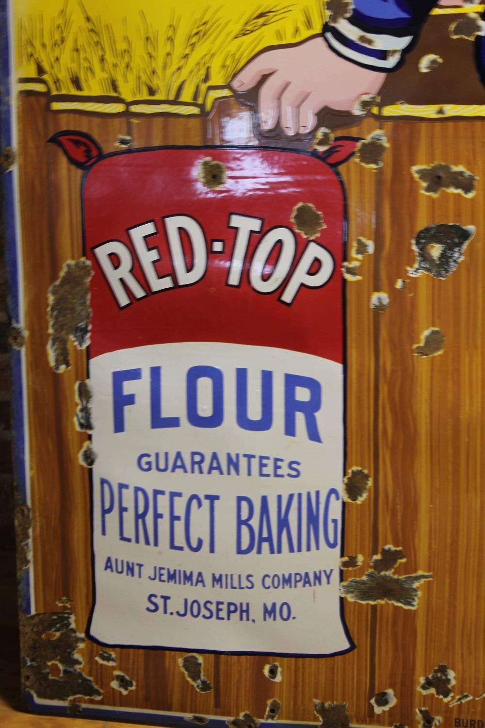 Tall Rare Antique Porcelain Advertising Sign for "Red Top ...