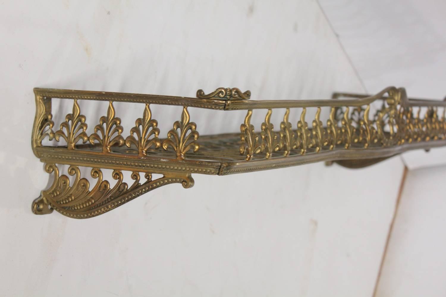 Antique Train Cart Decorative Brass Shelve In Good Condition In Chicago, IL