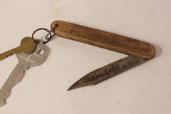 Vintage Folk Art Giant Pocket Knife with Keys