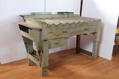 Unusual Antique Printer's Working Wood Table/Desk
