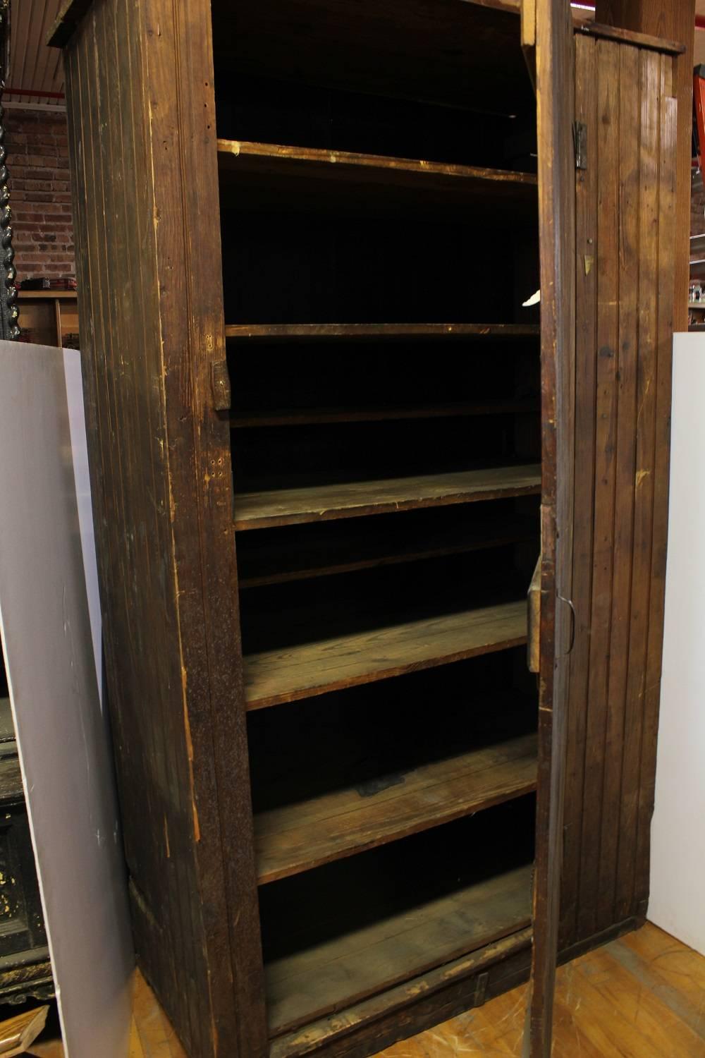 Large Antique American school wood locker.
