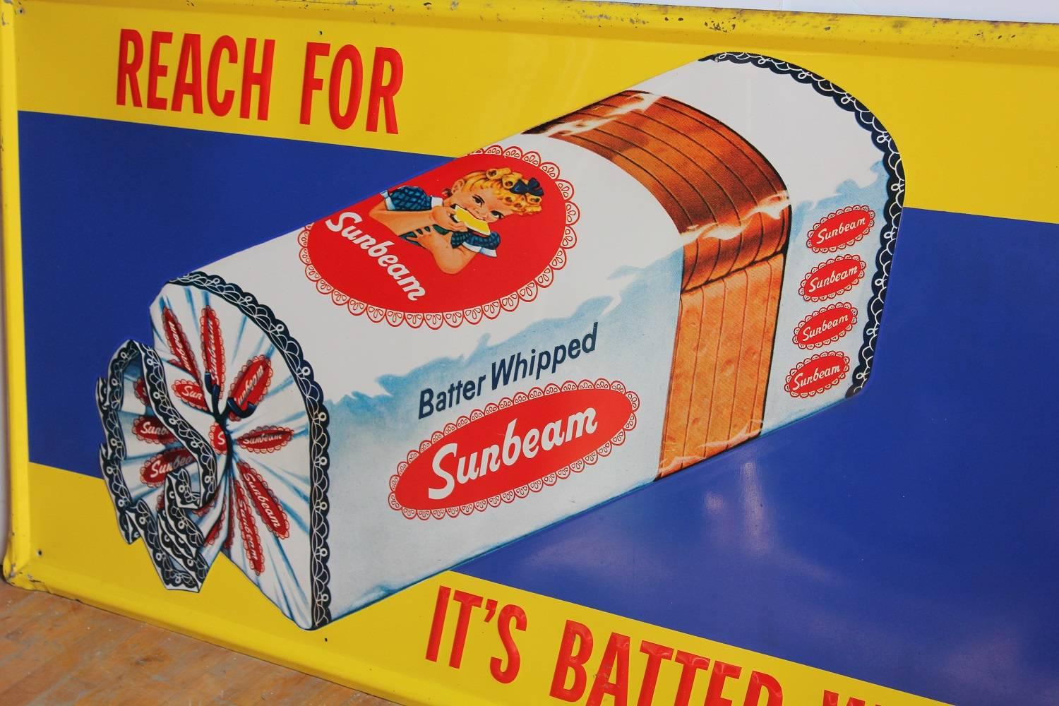 1960's Metal Advertising Sign for Sunbeam Bread