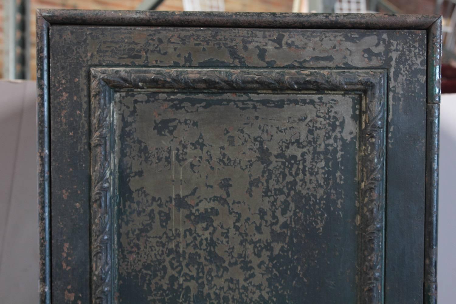 Antique American bank decorative metal locker.