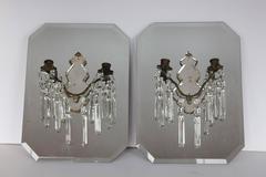Stylish Antique French Mirrored Wall Sconces