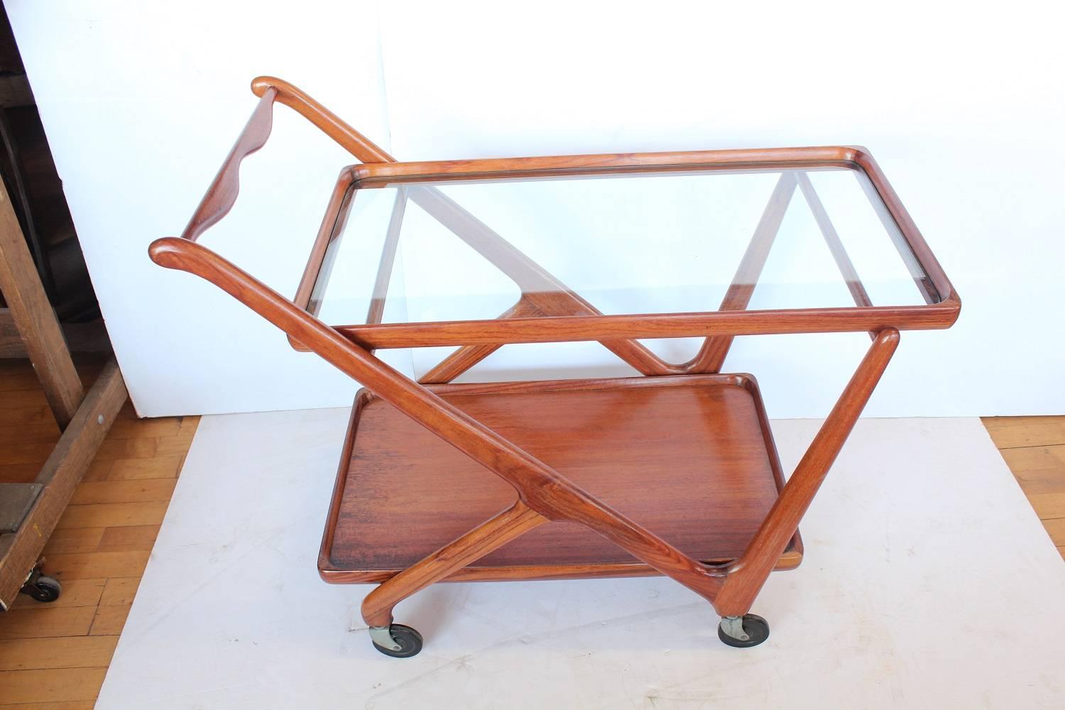 Mid-Century Italian serving cart by Cesare Lacca for Cassina.