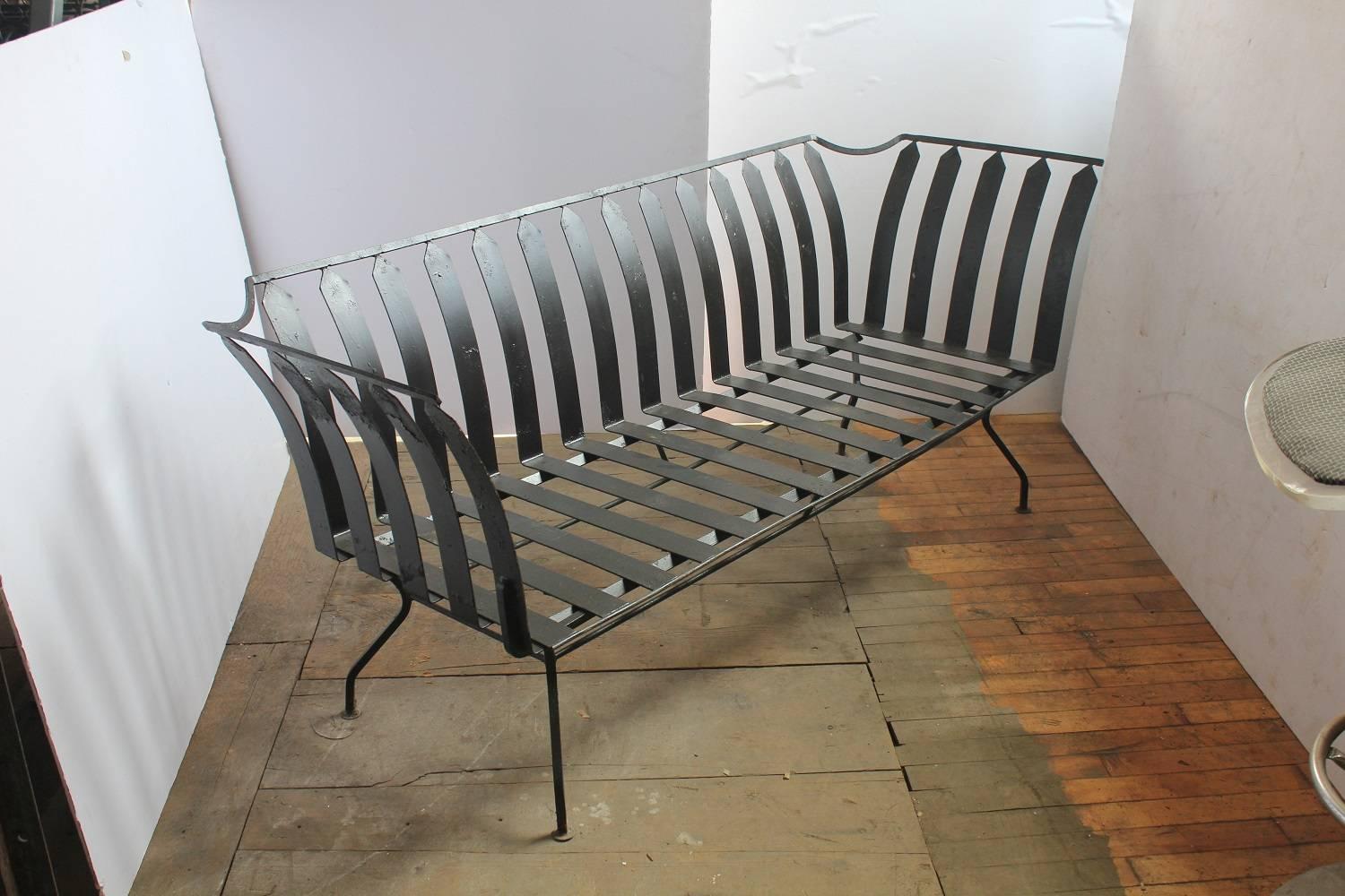 Stylish MidCentury Garden Metal Sofa at 1stdibs