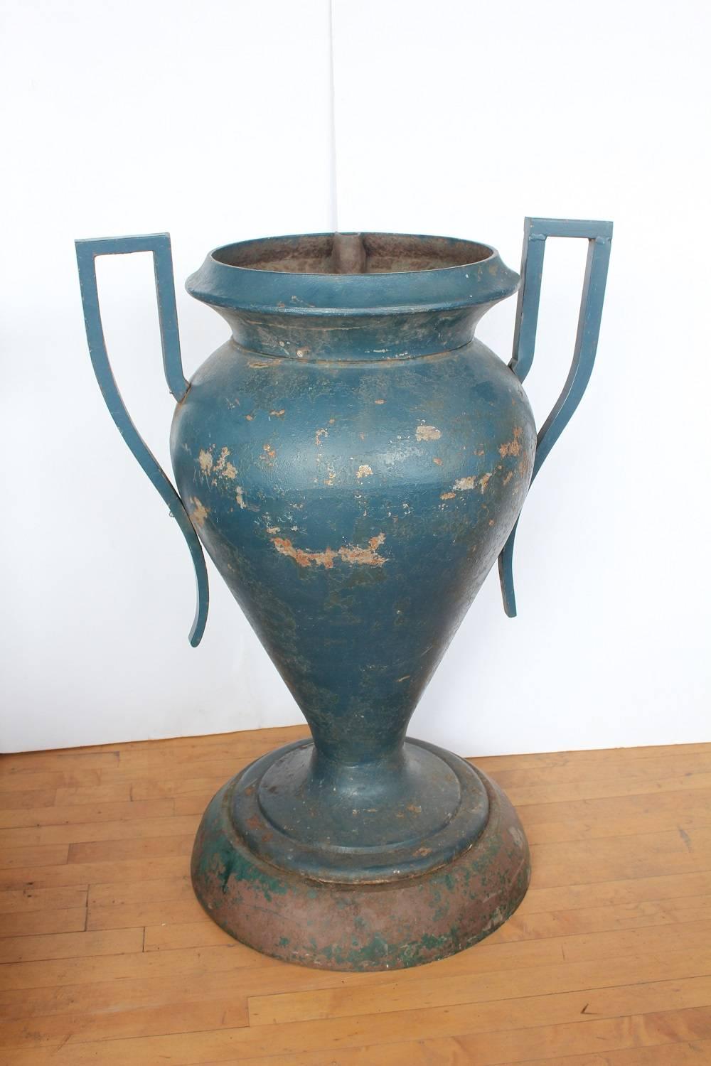Large Art Deco American cast iron urn.