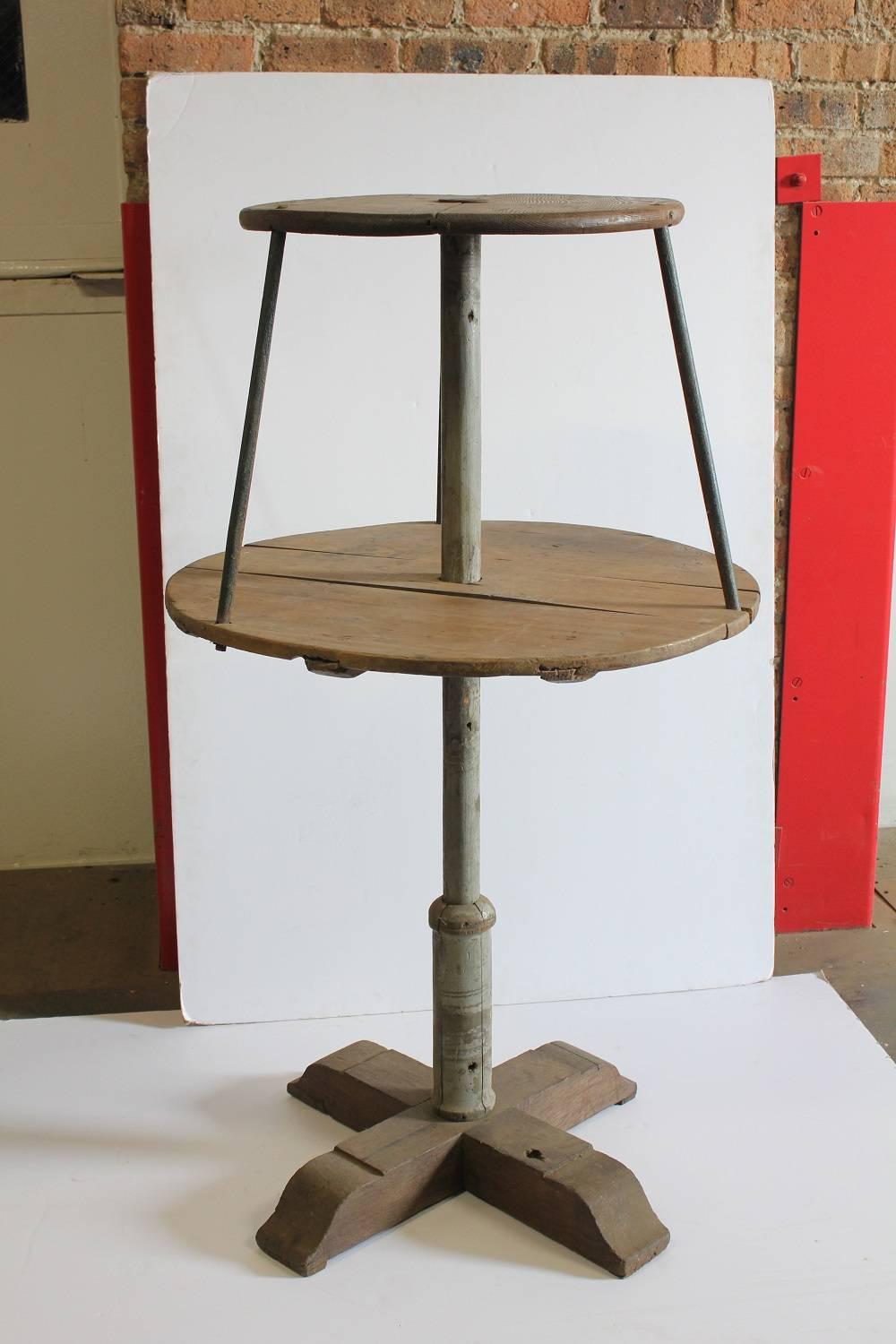 1900s dry goods store two-tier display table.