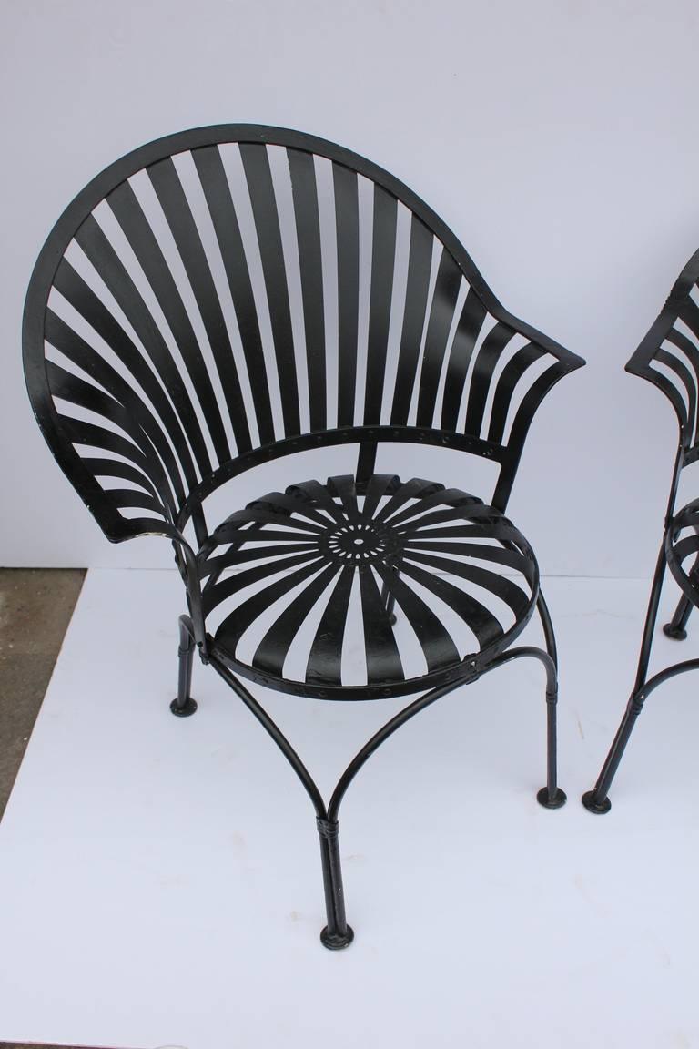 1930s French garden armchairs by Carre.