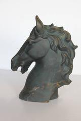 1900s American Cast Iron Horse Head Sculpture