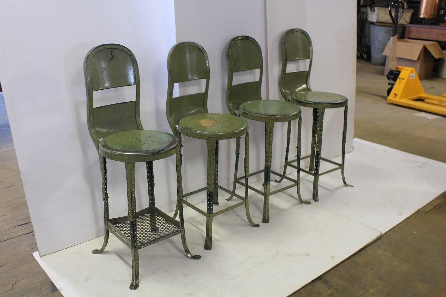 Mid-20th Century 1930s American Industrial Adjustable Stool, 8 available