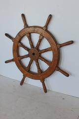 Large Late 19th Century Ship Steering Wheel