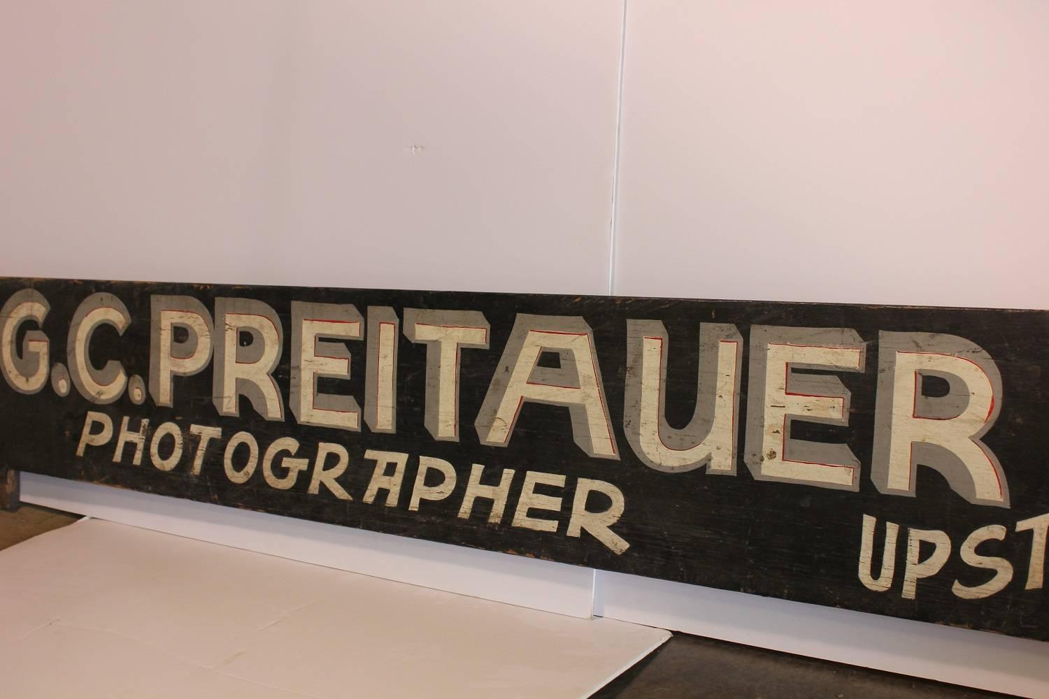 1920s Hand painted Wood Sign 