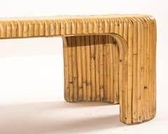 Stylish Milo Baughman Style Bamboo Coffee Table
