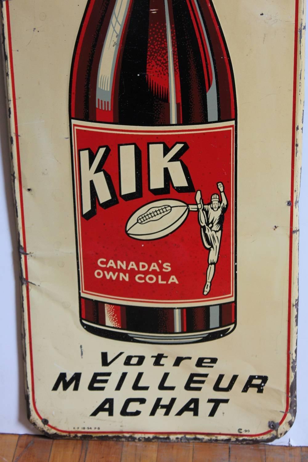 1950s Kik Cola Advertising Sign at 1stdibs