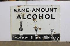 Rare Original American Prohibition WCTU Double-Sided Sign