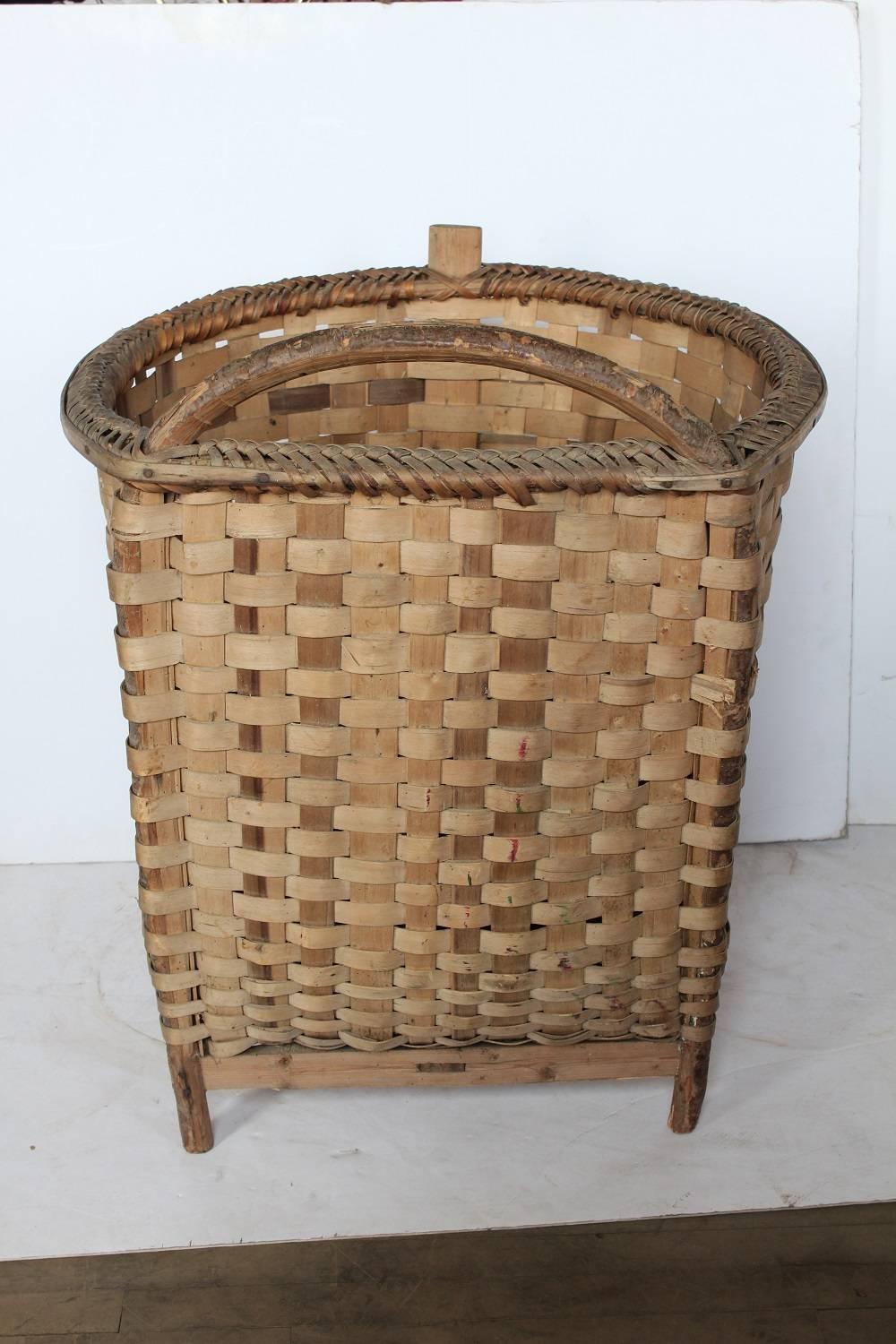 Rustic Large French Footed Grape Basket