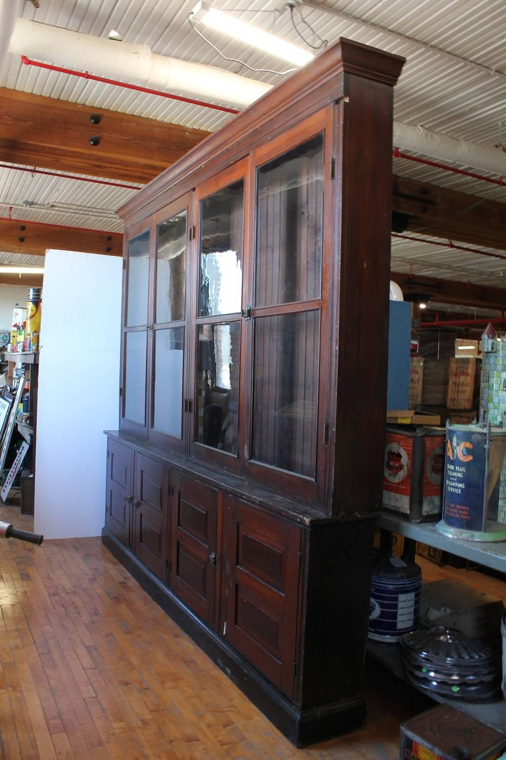 Antique American department store wood cabinet.