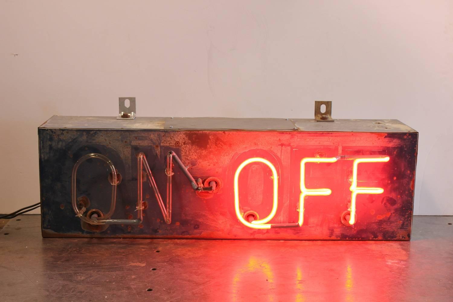 1930s bar ON-OFF neon sign.