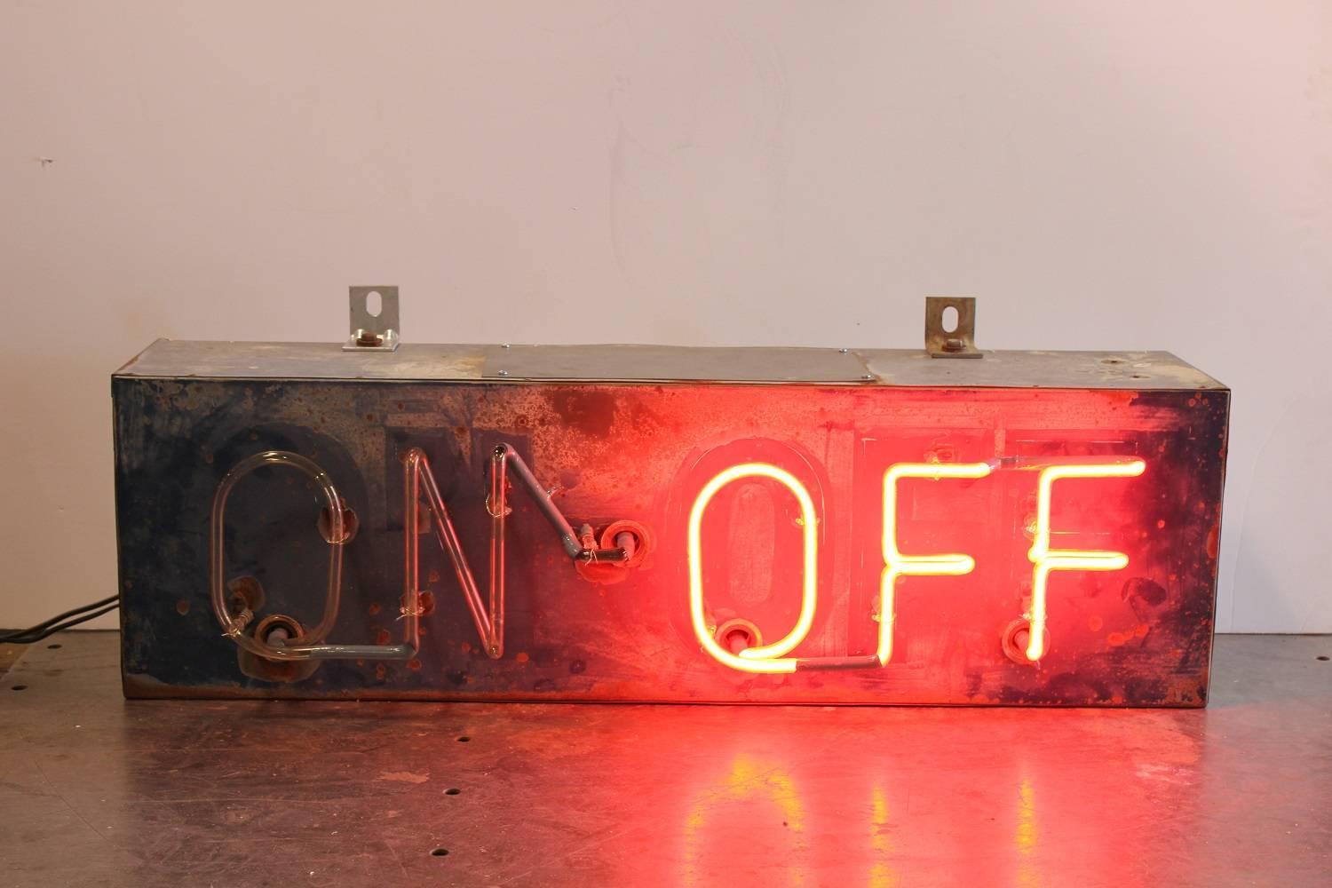 1930s Bar ON-OFF Neon Sign For Sale at 1stdibs