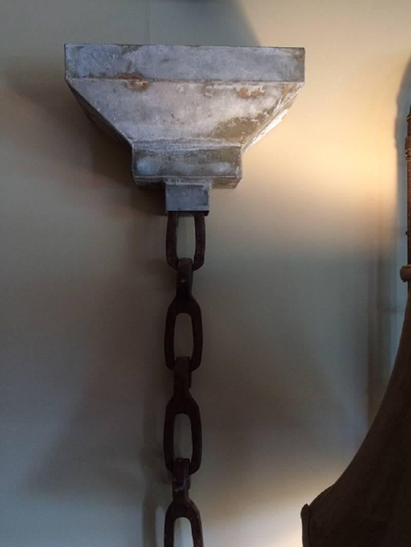 19th century American rain chain with downspout