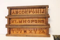 Antique American School Alphabet Wood Signs