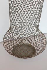 Stylish Early 1900s Tall American Wire Urn or Waste Basket