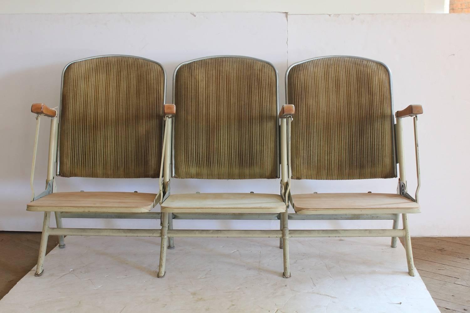 1920s American stadium three-seat bench. We have two benches in stock.