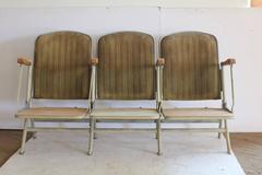 1920s American Stadium Three-Seat Bench