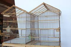 Large Stylish Antique English Bird Wood Cage